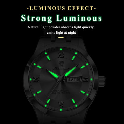 POEDAGAR Luxury Watch For Ladies Luminous Waterproof Stainless Steel Ladies Wristwatch Quartz Week Date Women Watches Female+Box