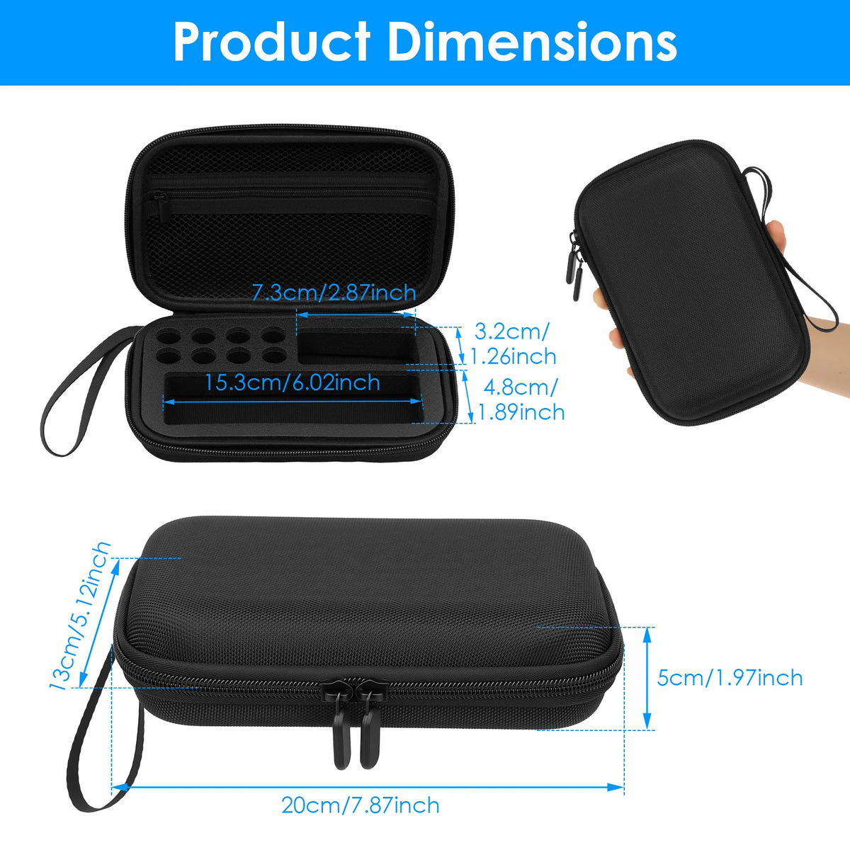 Insulin Vial Case 3ml 30ml Portable Medicine Organizer EVA Oxford Storage Box With Foam Slots For Travel Fridge Storage