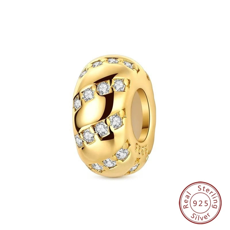 Hot Sales 925 Sterling Silver Golden Series Charms Leopard Little Bear Starfish Bow Bead Fit Original Bracelet DIY Women Jewelry