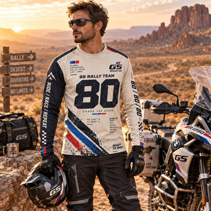 GS Motorrad Motorcycle Long Sleeve Shirt Rally Team Graphic Print Adventure Riding Jersey Unisex Biker Outdoor Travel Top