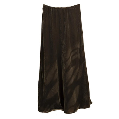 2026 Women's Early Spring New Plus Size Elegant 30% Natural Mulberry Silk Velvet Premium Versatile Solid Color Fishtail Skirt
