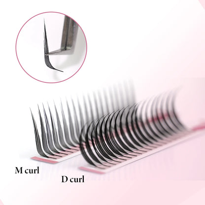 M LU Curl Narrow Spire Anime Comic Premade Fans Spire Lash Blisters Pestanas Lashes Feather Plume Shape Manga False Eyelash