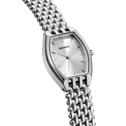 BERNY Watches for Women Slim Elegant Ladies Quartz Watch Casual Stainless Steel Fashion Lightweight Dress Wristwatch