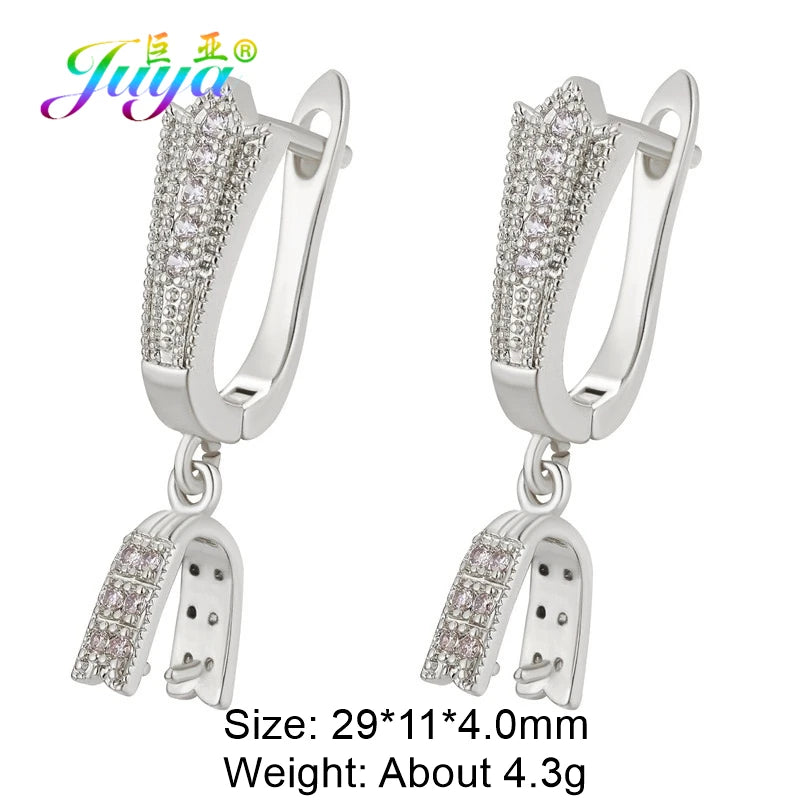 Juya Handmade 18K Real Gold Plated Earwire Fasteners Earring Hooks Accessories For DIY Women's Anti-Allergy Earrings Making
