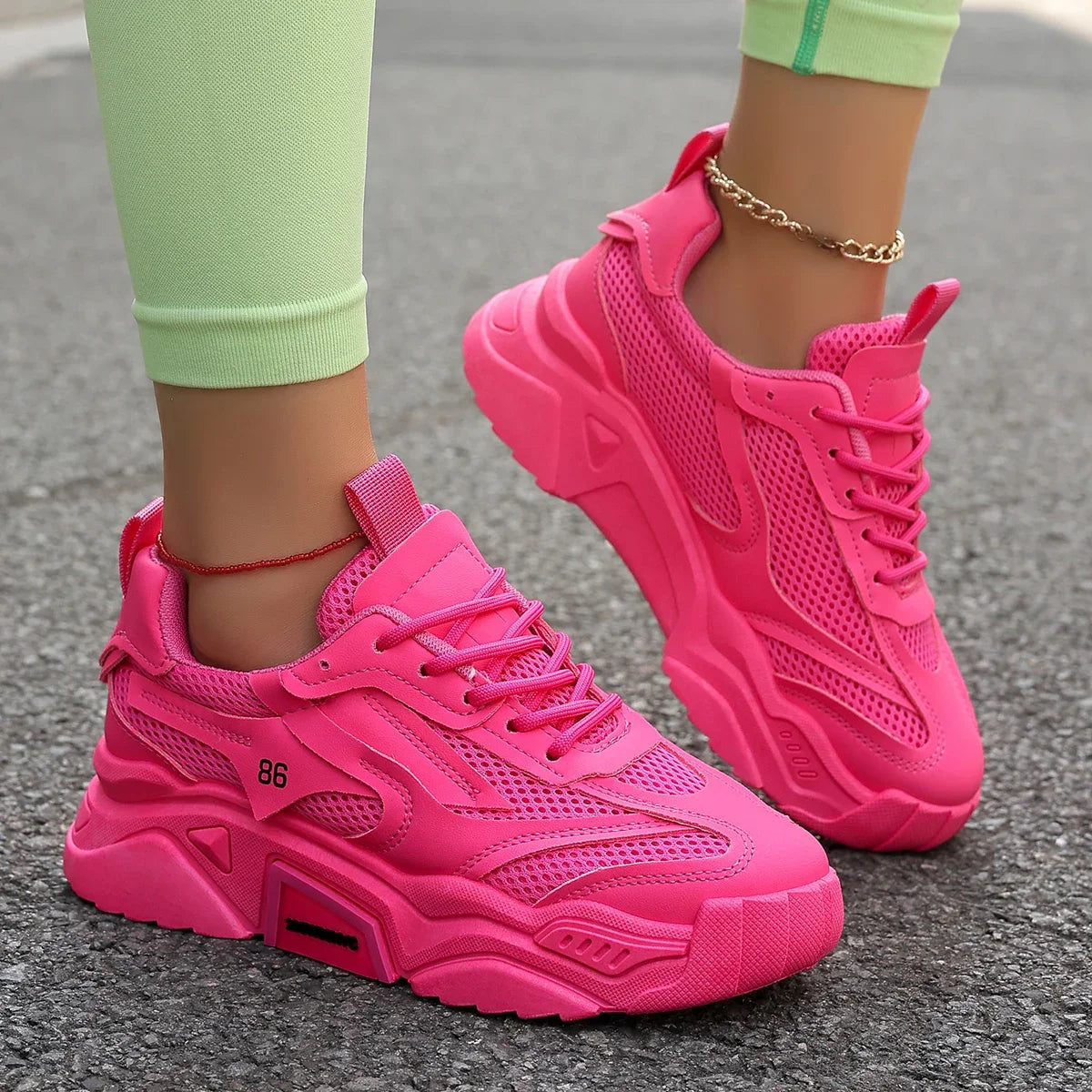 Women Sneakers New Fashion Mesh Breathable Tennis Girl Platform Shoes for Women Outdoor Comfortable Lightweight Sneakers Women