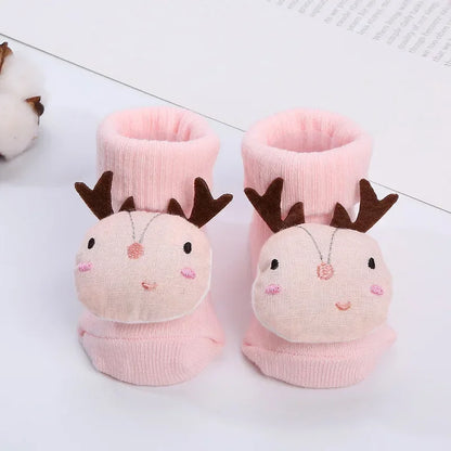 Kawaii Cotton Soft Socks for Newborn Infant Baby Cartoon Animal 3D Doll Socks for Boys Girls Infant Toddler Floor Socks