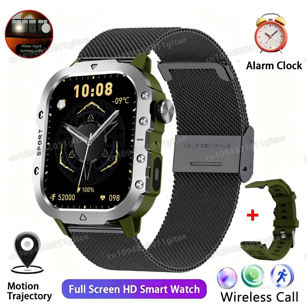 2026 New Rugged Military GPS Smart Watch Men Bluetooth Call Health Monitoring Sports 5ATM Waterproof Smartwatches Man Pk Ht22