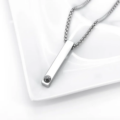 DHQH Customized Photo Straight Bar Male Projection Necklace Personalized Picture Columnar Projection Pendant Male Jewelry Gift