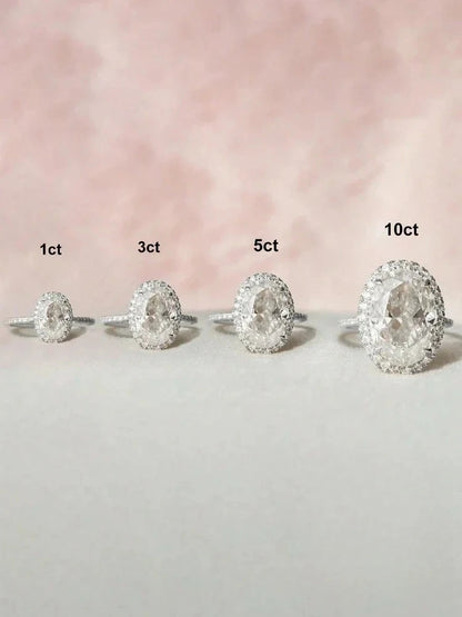925 Sterling Silver Fashion Oval Shiny Full Zircon Ring For Women Match Daily Outfits Party Luxury High Quality Fine Jewelry