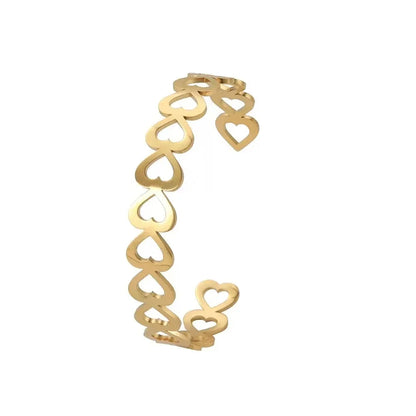 Stainless Steel Inlaid Zircon Bangle Round Bracelets