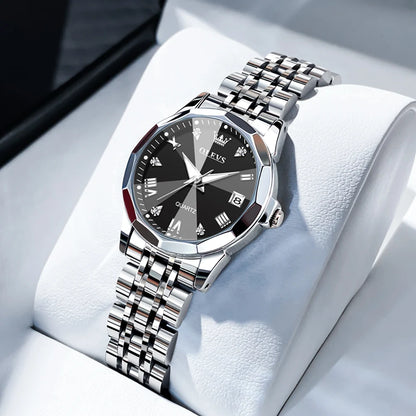 OLEVS 9931 Elegant Fashion Women's Watches Luxury Brand Original Quartz Watch for Ladies Waterproof Stainless Steel Luminous Dat