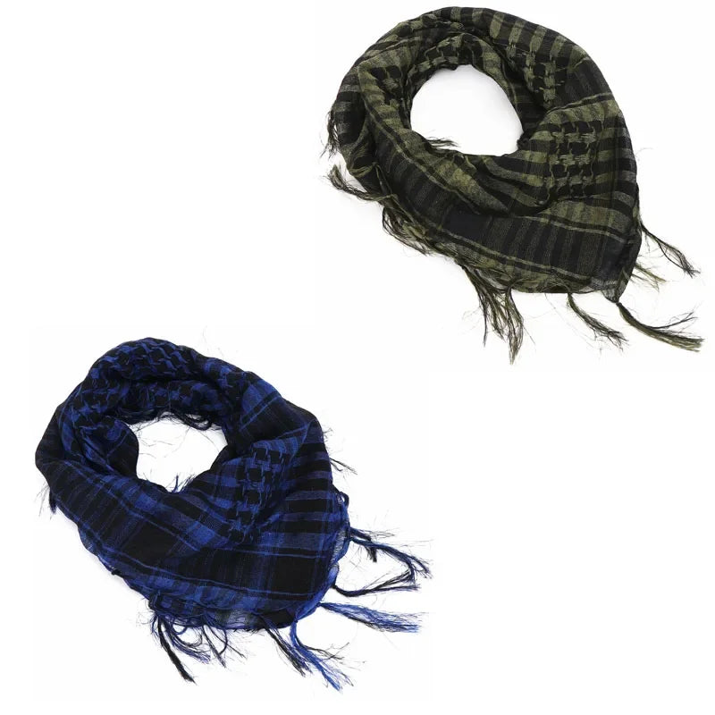1/2/3Pcs Men Women Scarf Plaid Tartan Lightweight Cotton Keffiyeh Scarf for Winter Square Shawl Scarf Tactical Neck Warmer Cover
