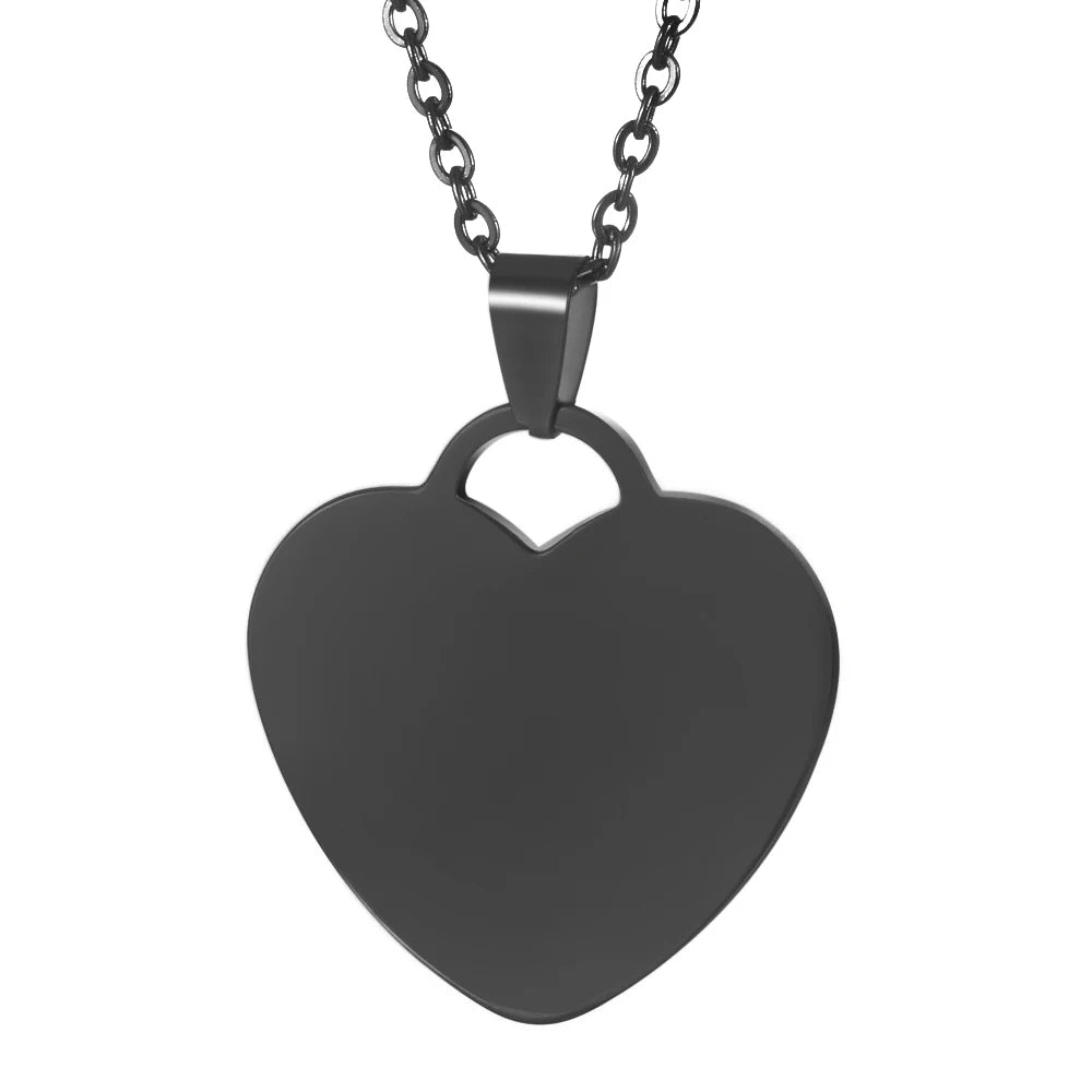 Custom Photo Necklace for Women Heart Stainless Steel Pendant Personalized Engraved Picture Photos Name Lovers Christmas Gifts