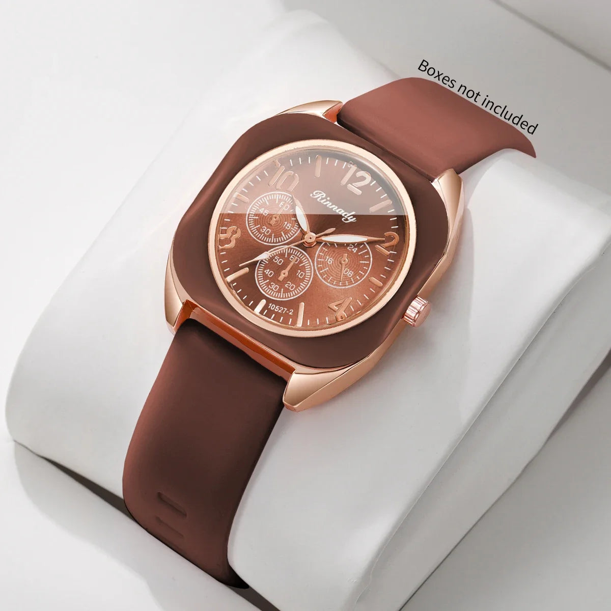 Fashion Women Square Quartz Watch Candy Color Silicone Strap Decorative Three Dials Wristwatches Relogio Feminino（Without Box）