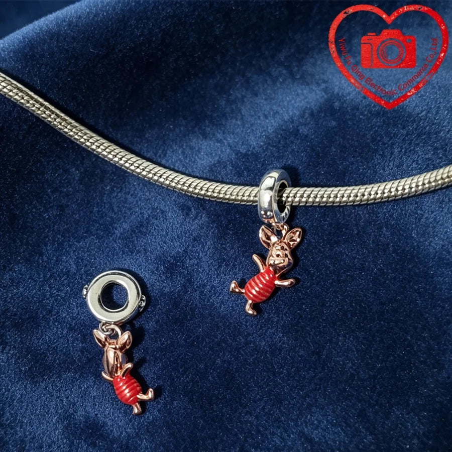 New Original Charms DIY Women Jewelry Gifts Fox Rabbit Chicken Pig Pet Dog Elephant Beads Fit 925 Silver Bracelets Accessories