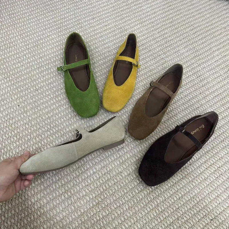 Women's Buckle-Strap Ballet Flats