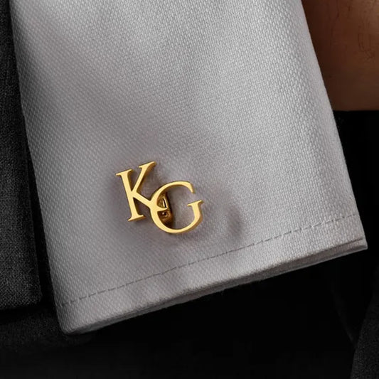 Customized Groom Cufflinks, Groom Gifts, Men's Personalized First Letter Cufflinks, Stainless Steel Jewelry Best Man Gifts