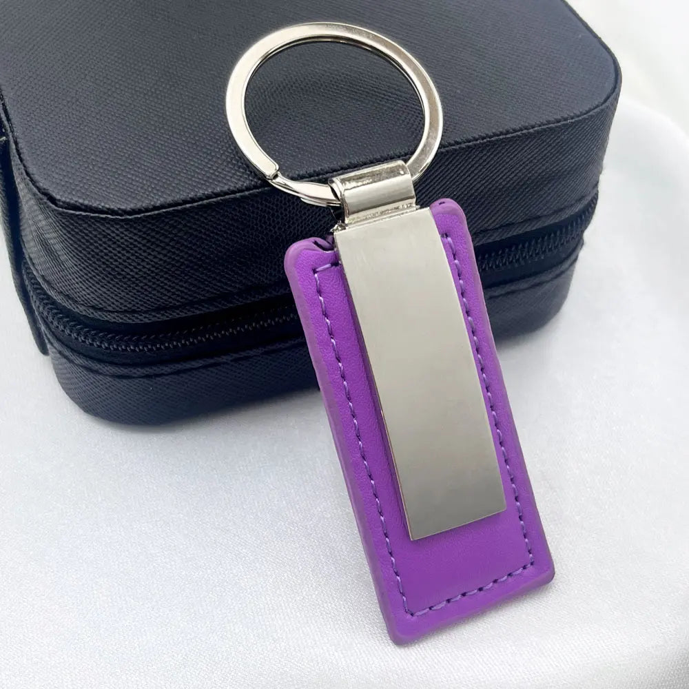 Hot Custom Logo Metal Stainless Steel for Car Moto Keychain Men and Women Keyring Leather Engraved Engraving Key Chain Gift