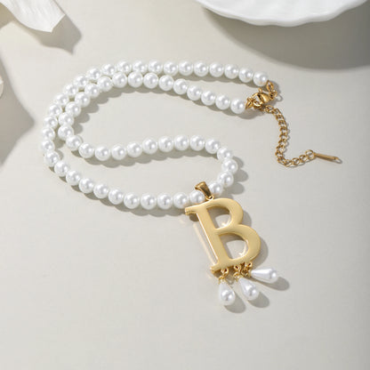 Customized Initial Pendant Luxury Jewelry Pearl Necklace Personalized Her Everyday Necklace Christmas Gift For Women Jewelry