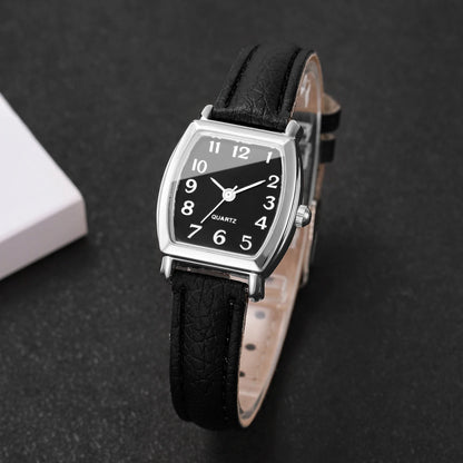 Retro Tonneau Arabic Dial Women Watches Ultra-thin Leather Strap Elegant Ladies Quartz Wristwatch Relogio Feminino（Without Box）