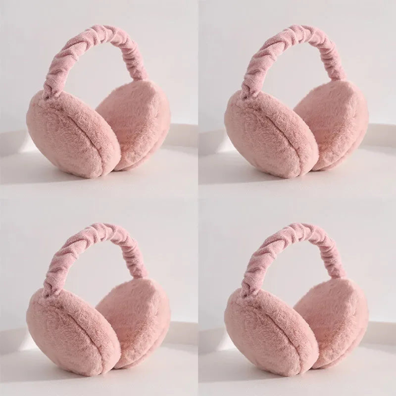 1/2/4pcs Solid Soft Plush Ear Keep Warmer Winter Earmuffs For Women Men Fashion Outdoor Earflap Protection Ear-Muffs Ear Cover