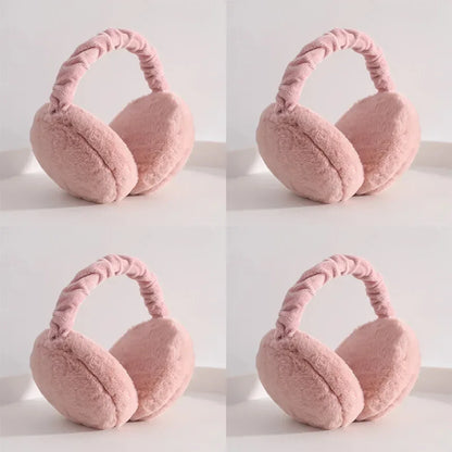 1/2/4pcs Solid Soft Plush Ear Keep Warmer Winter Earmuffs For Women Men Fashion Outdoor Earflap Protection Ear-Muffs Ear Cover