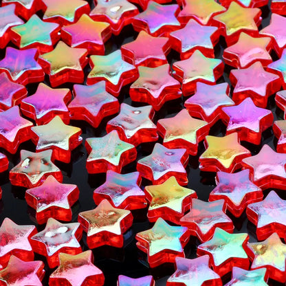 50pcs Transparent AB Color Five-pointed Star Acrylic Beads Loose Spacer Beads for Jewelry Making DIY Craft