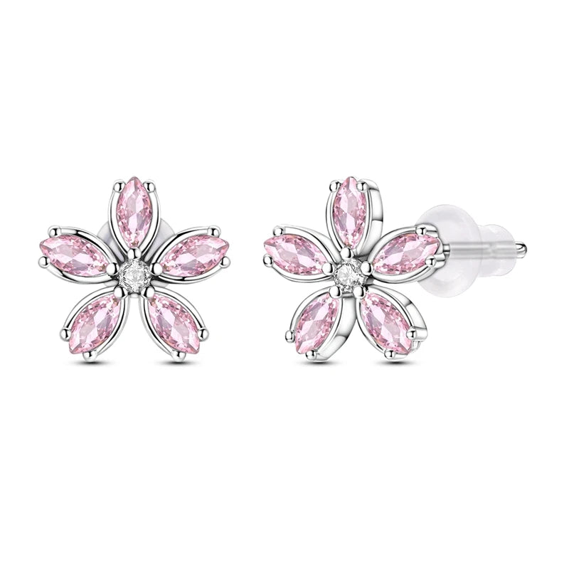 Original 925 Sterling Silver Hoop Earrings Women's Fashion Jewelry Butterfly Iris Lily of the Valley Tulip Flower Luxury Earring