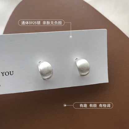 925 Sterling Silver Frosting Small Stud Earrings For Women Piercing Earring Wedding Luxury Quality Jewelry Wholesale Money 925