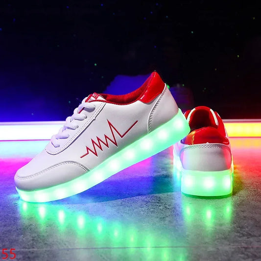 Maogu 2026 Adult Unisex Womens Mens Kid Luminous Sneakers Glowing USB Charge Boys LED Colorful Light-up Shoes Girls Footwear