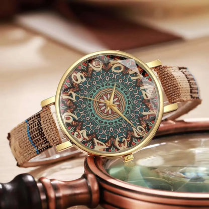 Vintage Leather Strap Women Watches Arabic Dial Quartz Watch for Ladies Clock Reloj Mujer（Without Box）