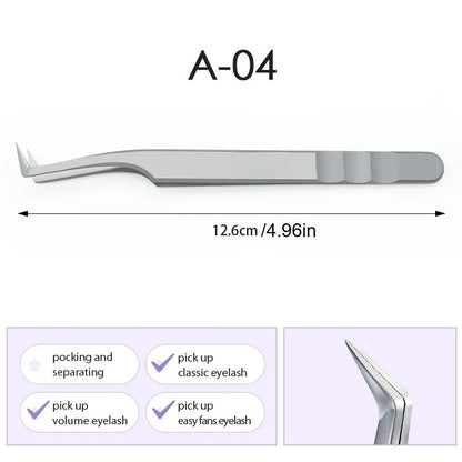 Stainless Steel Eyelash Extensions Tweezers Lash Artists High Precision Superhard Anti-Static Tweezers Makeup Tools