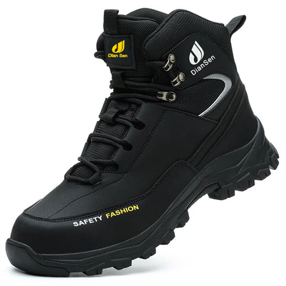 Water Proof Safety Work Shoes For Men Steel Head Leather Boots Male Footwear Indestructible Construction Work Shoes Brown