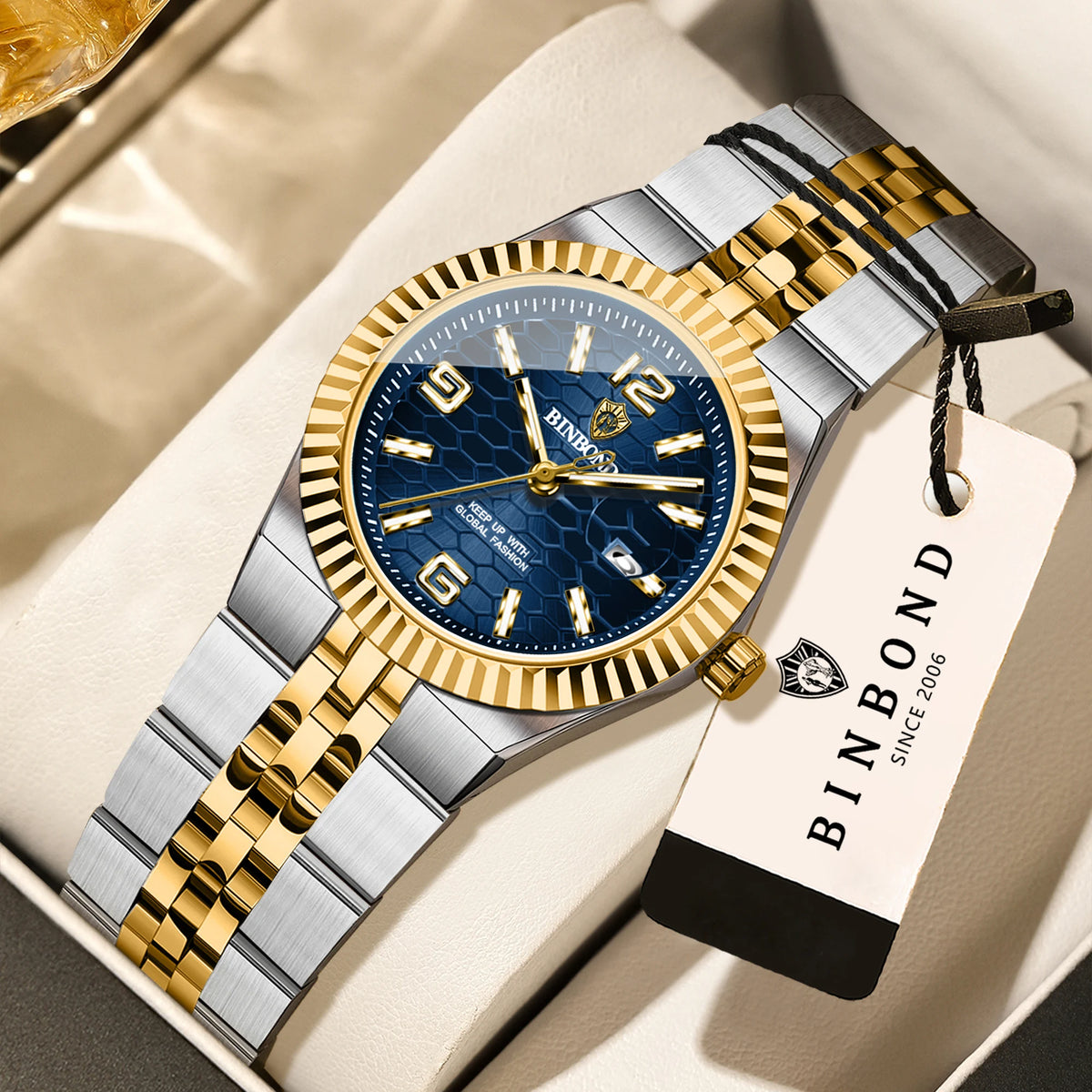 BINBOND Luxury Quartz Wristwatches For Women Luminous Waterproof Auto Date Women's Watches Ladies Fashion Casual Reloj Best Gift