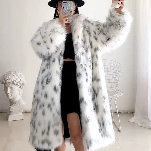 Women's Spotted Textured Long Coat