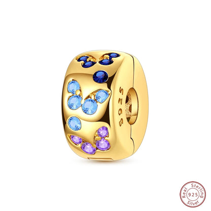 Hot Sales 925 Sterling Silver Golden Series Charms Leopard Little Bear Starfish Bow Bead Fit Original Bracelet DIY Women Jewelry