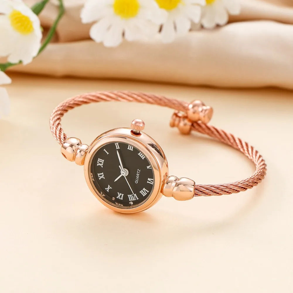 Fashion Luxury Bangle Bracelet Retro Alloy Quartz Watch Wristwatch Chain Watches Ladies
