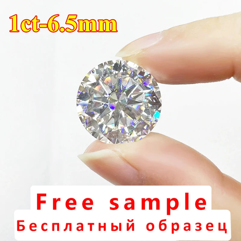 [ Free Sample ] Lab-grown Diamond Moissanite Diamond Stone 0.7mm-30ct Premium Loose Moissanite Stone Factory Quality D Color