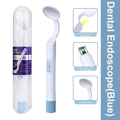LED Lighting Dental Mouth Mirror Super Bright Oral Examination Sanitary Machine Lighting Teeth Whiten Clean Checking Tool