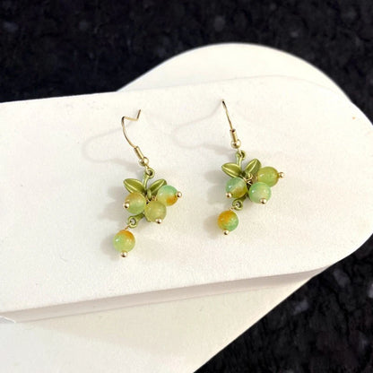 Cute Berries Earring Creative Berry And Leaves Design Beaded Earrings For Gifts Wholesale Cute Fruit Earrings Custom Packaging
