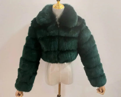 2024 Women's Faux Fur Coat Winter Women Short Warm Thick Faux Fox Fur Coat Vests Raccoon Fake Fur Coat Office Lady Warm Jacket
