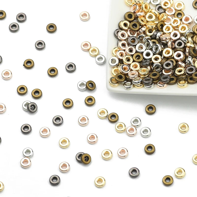 100-400pcs Gold Color Beads 4mm 6mm CCB Cube Crown Heart Pendant Star Spacer Loose Beads for Love Jewelry Making Bracelets DIY S