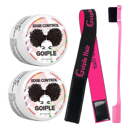30g Edge Control Gel Women and Kid Hair Finishing Styling Wax Cream Hairline Finishing Artifact with Edge Brush & Hair Band Kit