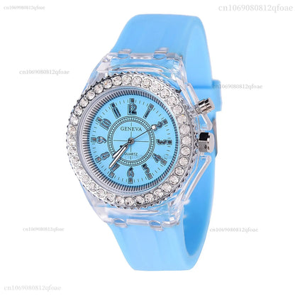 2026 Luminous Colorful LED Luminous Watch for Male and Female Students, Fluorescent Quartz Hand for Male and Female Students
