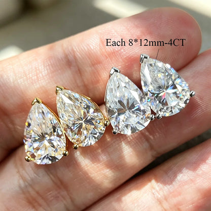 COSYA D Color 1-4CT Pear Cut Moissanite Earrings for Women S925 Silver Plated 18K Gold Waterdrop Diamond Dainty Fine Jewelry