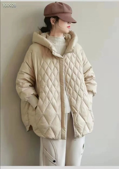 Women's Hooded Diamond-Quilted Jacket