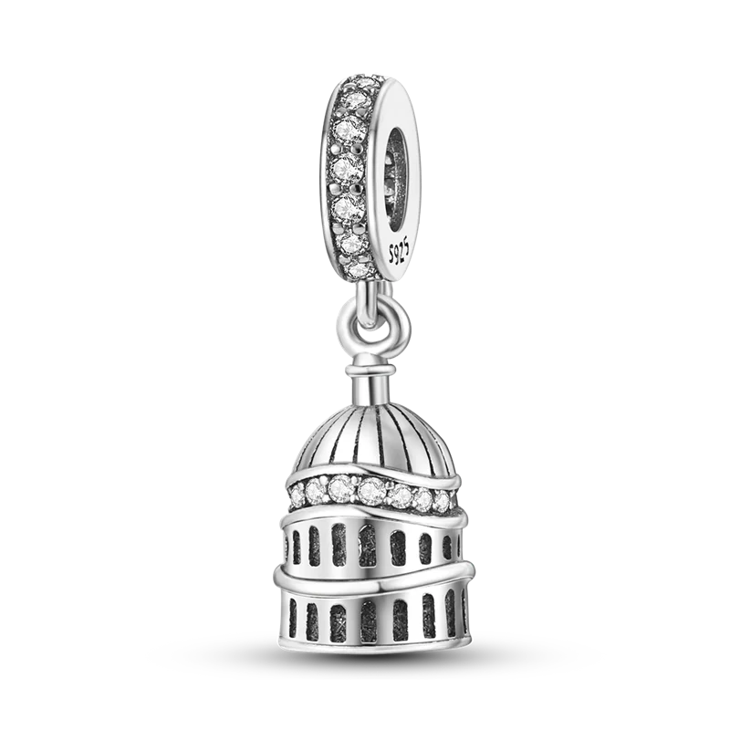 925 Sterling Silver Famous Buildings Charms Bead Milan Cathedral Colosseum Eiffel Tower Dangle Fit Original Bracelet DIY Jewelry