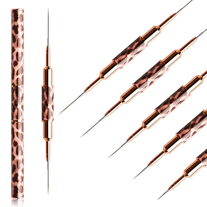 5-25mm Leopard Print Nail Art Brushes Double HeadLiner Brush Striping Drawing Painting Nail Design Brushes Manicure Thin Details
