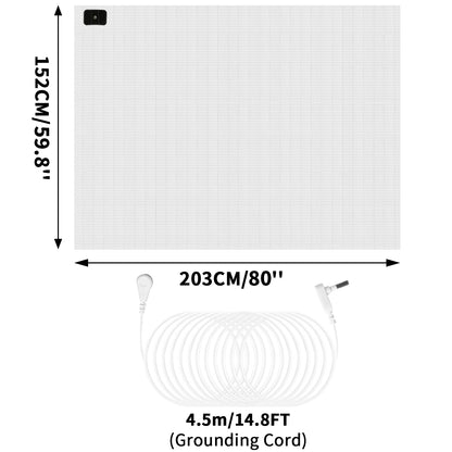 Grounding Sheet with Grounding Cord Organic Cotton and 10% Silver Fiber Materials Natural Wellness Antistatic Release Stress