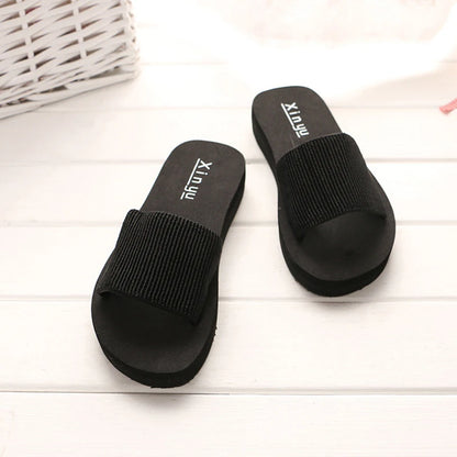 Summer Women Solid Slippers Flat Sandals Outdoor Leisure Flip Flops Travel Beach Slippers Ladies Slides Chaussure Femme